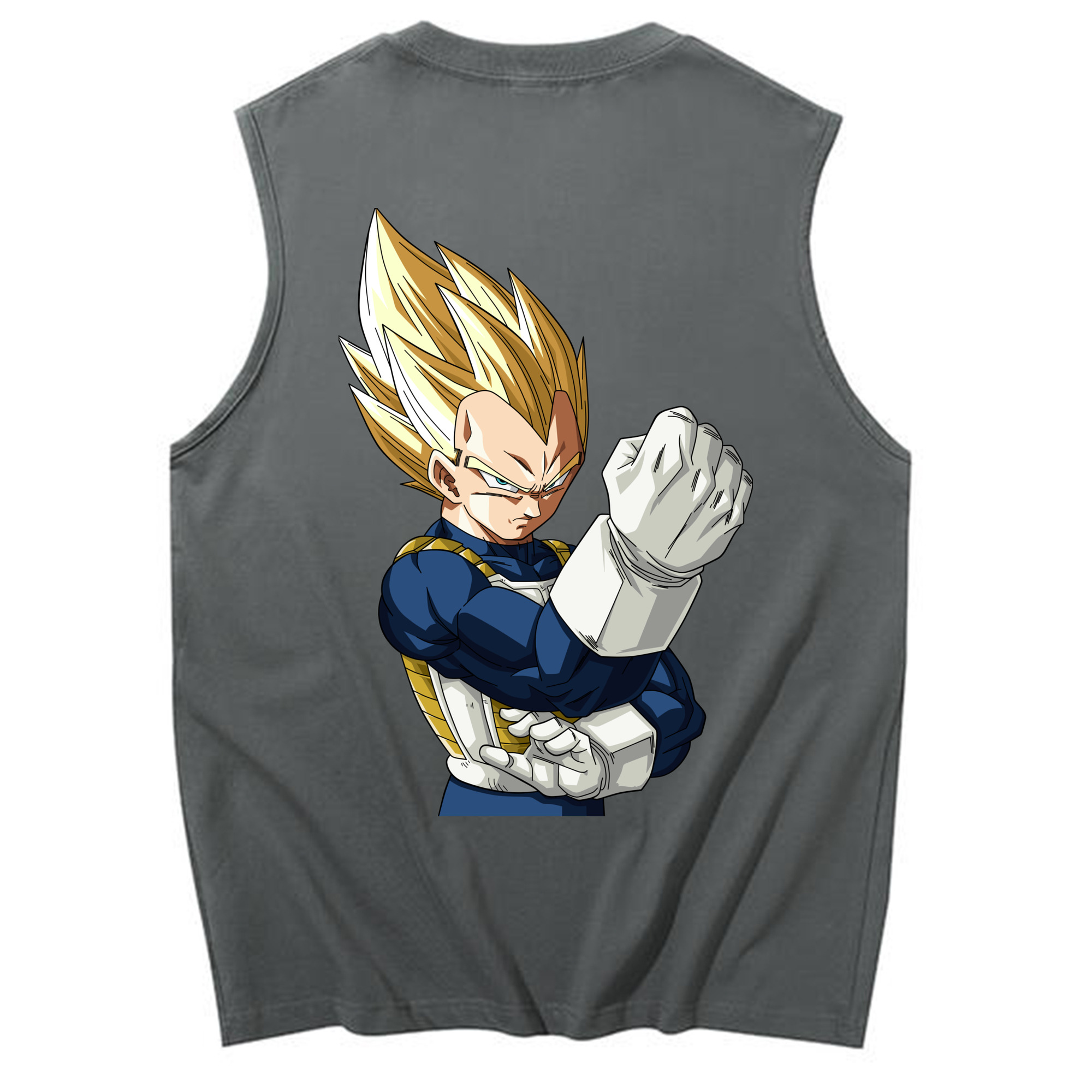（画像用） ドラゴンボール ベジータ四世（Bejīta Yonsei）DRAGON BALL Vegeta IV コットン100％タンクトップ（背面プリント）